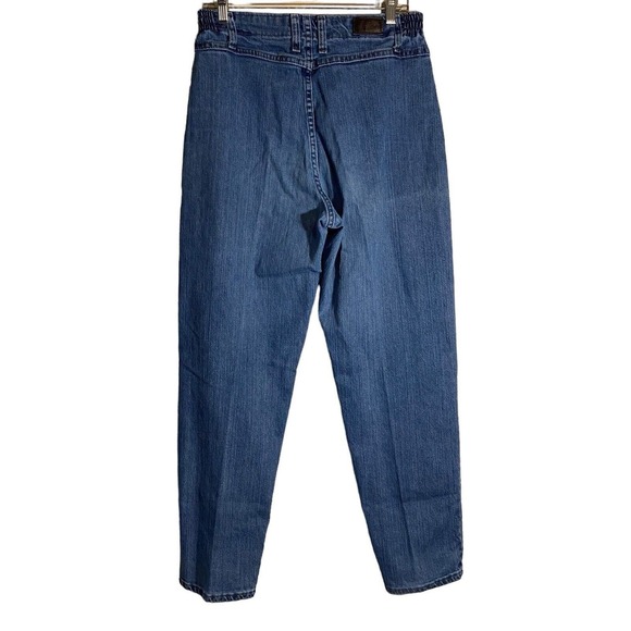 LEE Women Vintage Mom Jeans Size 12 Side Elastic At The Waist High Rise Y2K Blue - Picture 4 of 12